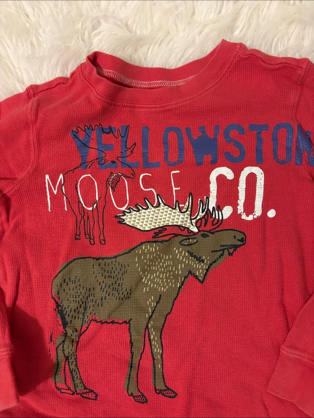 Carter's Red Long-Sleeve Moose Graphic Tee